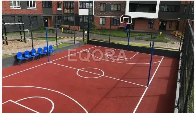 Бесшовное покрытие из резиновой крошки для баскетбольной площадки в России